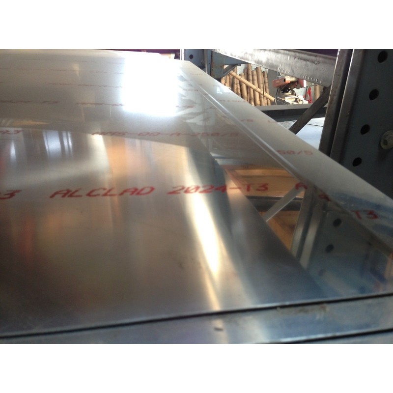Aluminum 2024T3 Alclad Sheet With Pvc 1 Side .020" x 12" x 48