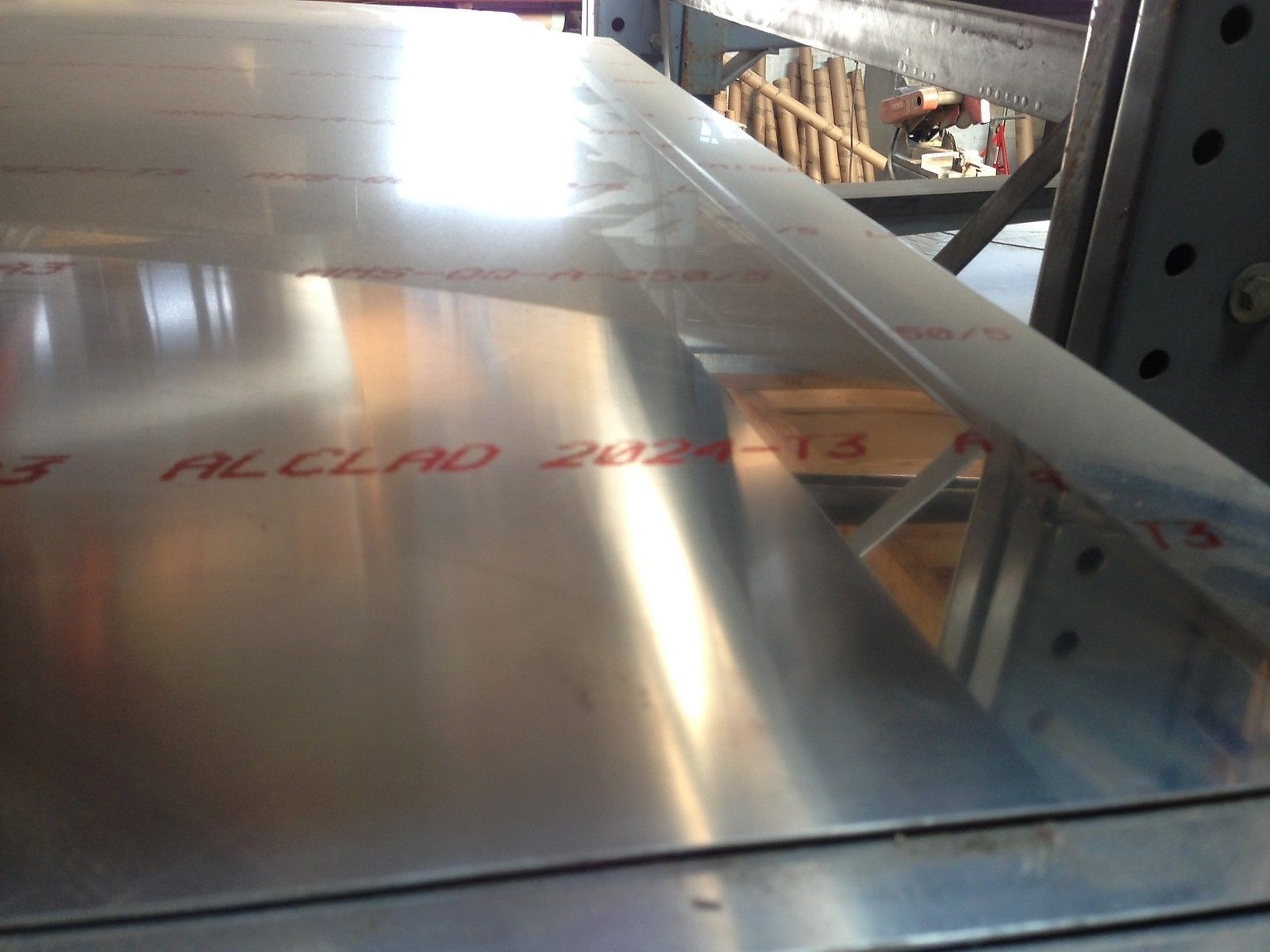 Aluminum 2024T3 Alclad Sheet With Pvc 1 Side .020" x 24" x 48